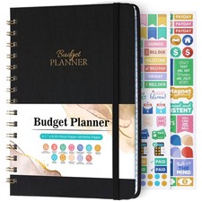 Budget Book with Bill Organizer and Expense Tracker 6.1" x 8.25" 12 Month Black