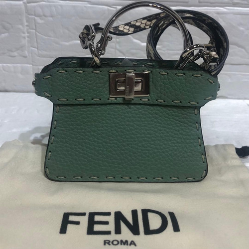 Fendi Peekaboo ISeeU Micro Grained Leather Handbag Luxury Icon Style