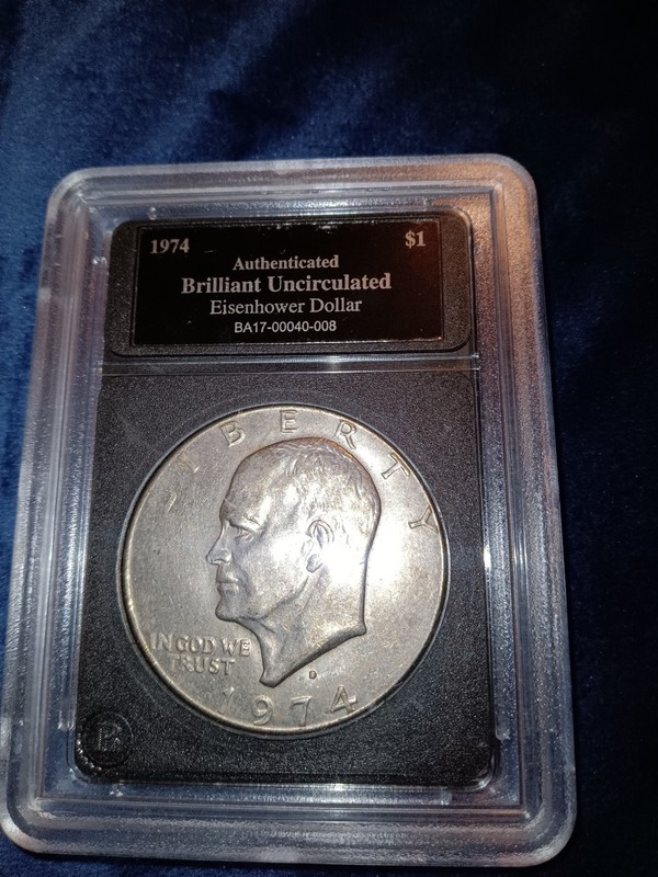 1974 D Authenticated Brilliant Uncirculated Eisenhower Dollar
