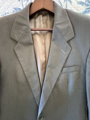 Cricketeer USA Made 40R 32x32 Brown Houndstooth Wool Mens Jacket Pants Suit - Picture 11 of 15