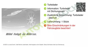 Turbolader Abgasturbolader für Renault Clio III Kombi Megane II Cabrio ab 03->