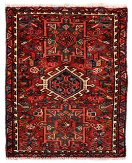 Genuine Hand Knotted Vintage Tribal Hareez Wool Area Rug 2.9 x 1.10 Ft