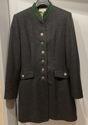Angermeier Trachtenjacke Gehrock Gr. 36 Anthrazit Grün Knöpfe Hirschhornoptik