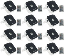 12 Rockville Mini RF1 V2 RGBWA UV DMX DJ/Party LED Wash Lights 4-Ch RF Remote