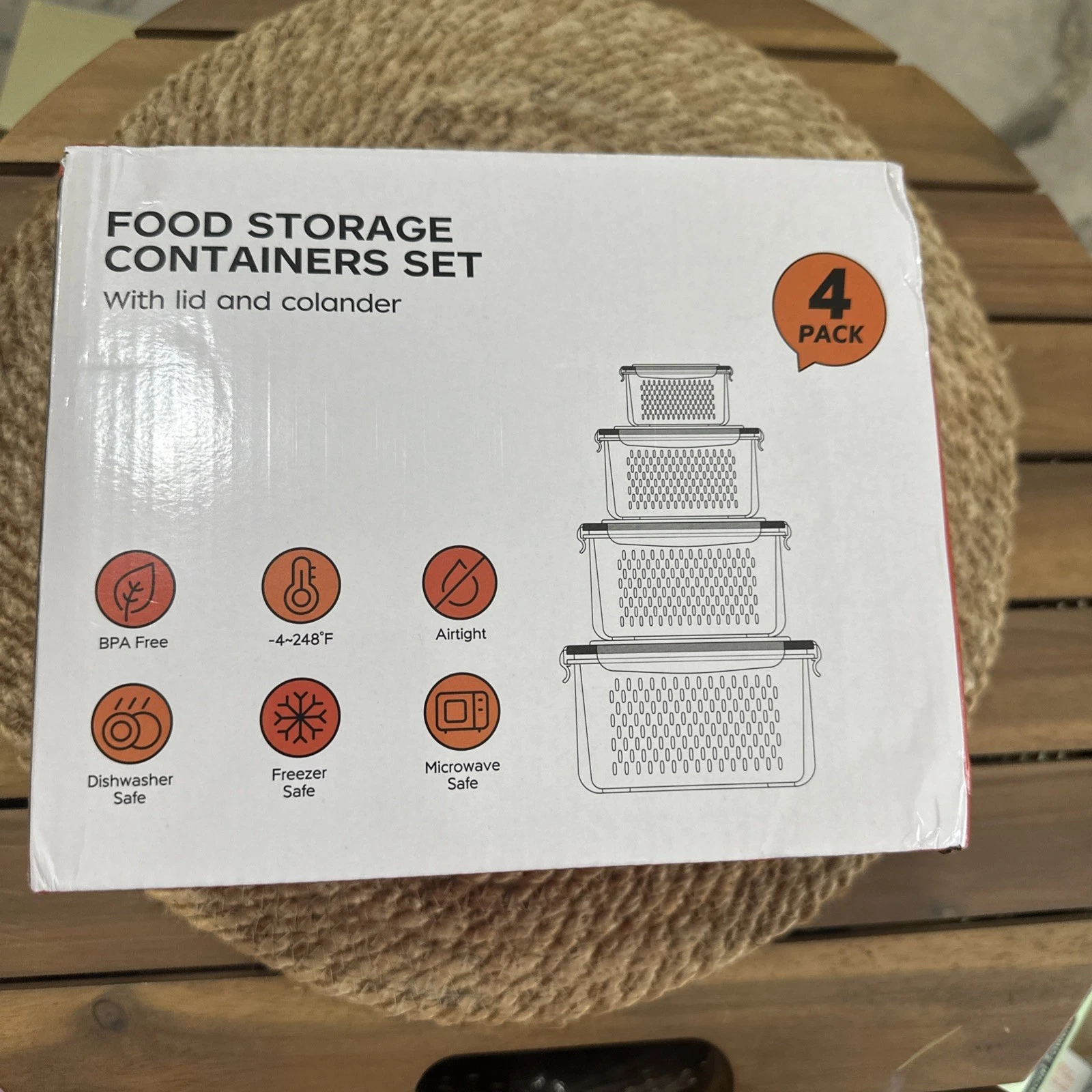 Food Storage Containers Set 4 Pack