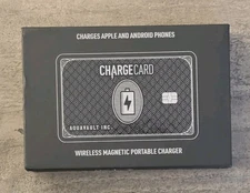 Aquavault Charge Card Credit Card Size 5000mAh Portable Fast Phone Charger Black