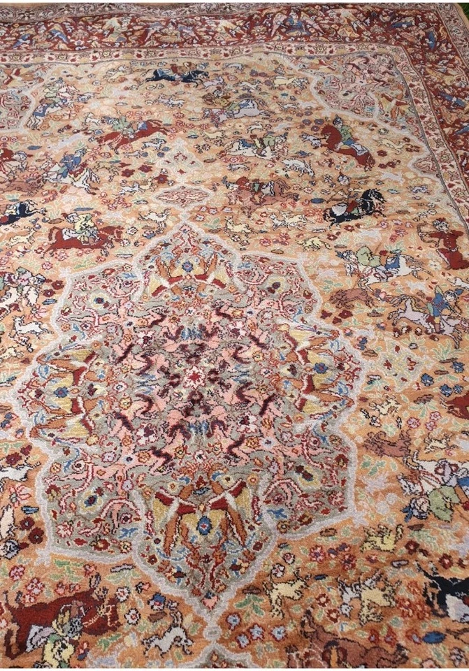 ¡Raro! ¡Difícil de encontrar! Alfombra Original KARASTAN 100% Lana 8'8 × 12' Escena Sofisticada Foto 4 de 4