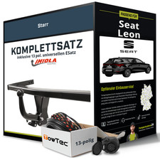 Für SEAT Leon III Typ 5F,5F1 Anhängerkupplung starr +eSatz 13pol uni 12- NEU