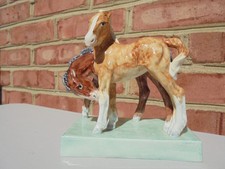 Vintage Royal Worcester Porcelain Foals Horse Figure by Doris Lindner Excellent