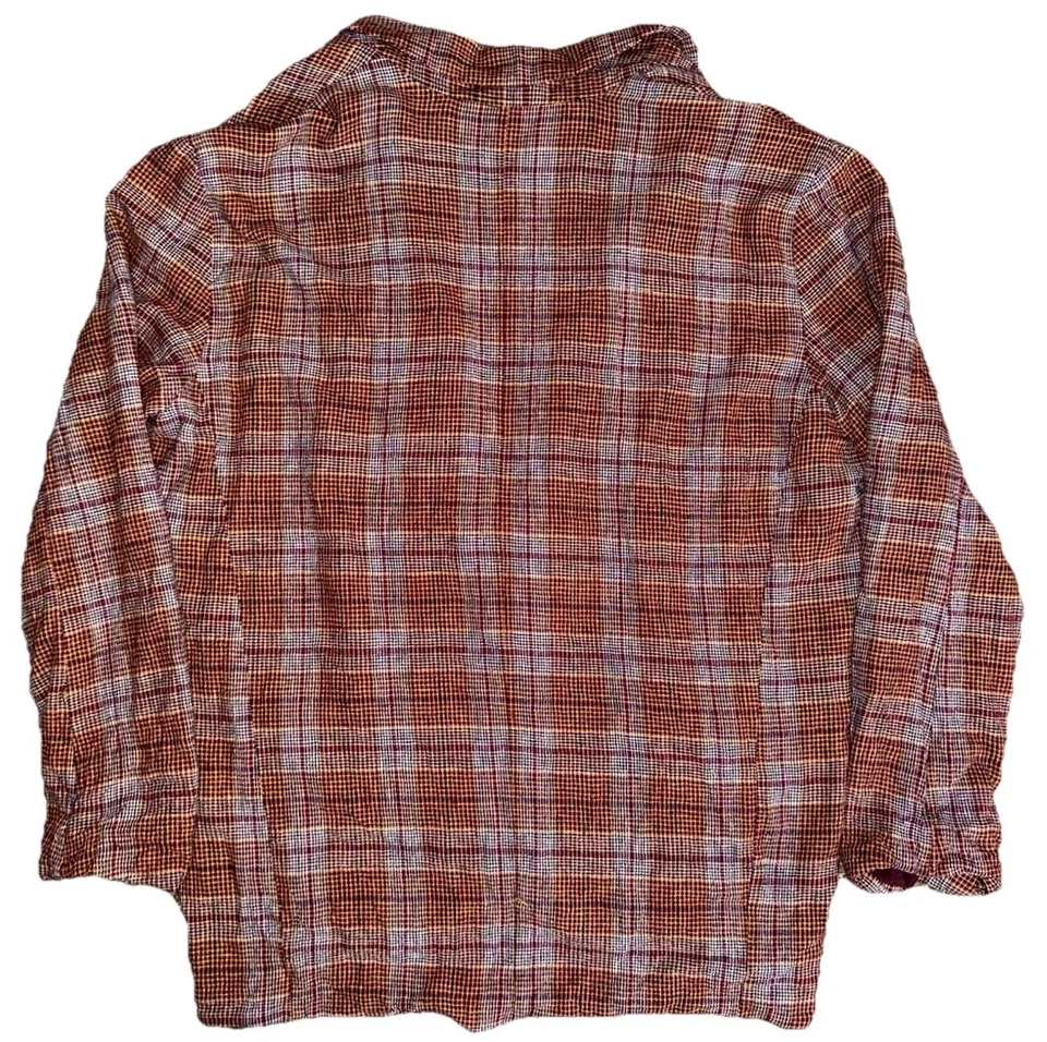 Chaqueta a Cuadros Free People Novio Granada Blazer Mezcla de Lino Rojo Talla XS Foto 2 de 4