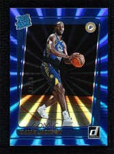 2021 Panini Donruss Rated Rookie Holo Blue Laser 3/49 Isaiah Jackson #217 04cw