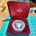 1982 Canada Silver Dollar Coin + Original Boxes ~0.375 oz ASW Cattle Skull