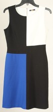 Tommy Hilfiger Dress Women’s 6 Blue Black Colorblock A Line Sleeveless Stretch