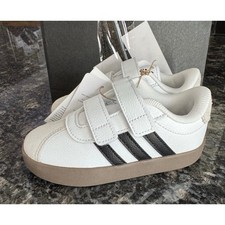 Adidas VL Court 3.0 CFI Toddler Sneakers White Black Gum ID9157 Size 9K NEW