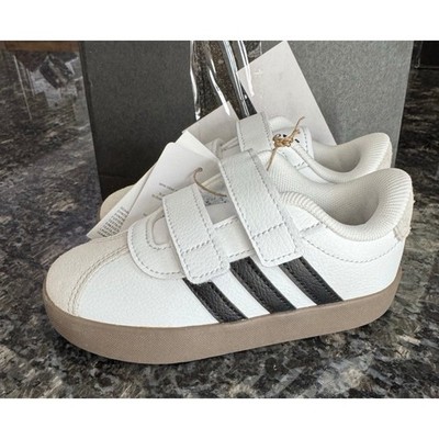 Adidas VL Court 3.0 CFI Toddler Sneakers White Black Gum ID9157 Size 9K NEW