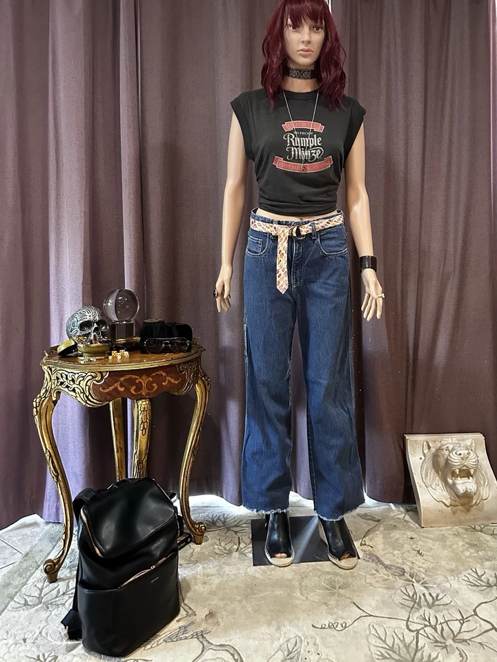 Jeans vintage Stüssy Sista Carpenter años 90 dobladillo crudo hechos en Australia Foto 2 de 4