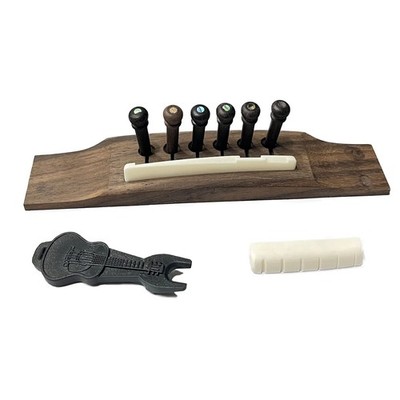 Cheerock 6 String Acoustic Guitar Bridge Bone Saddle and Nut, Rosewood 
