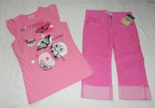 NWT Oshkosh B'gosh Girls Sz 6X Pink Capri Pants Butterfly Kisses Tee Shirt T2PC