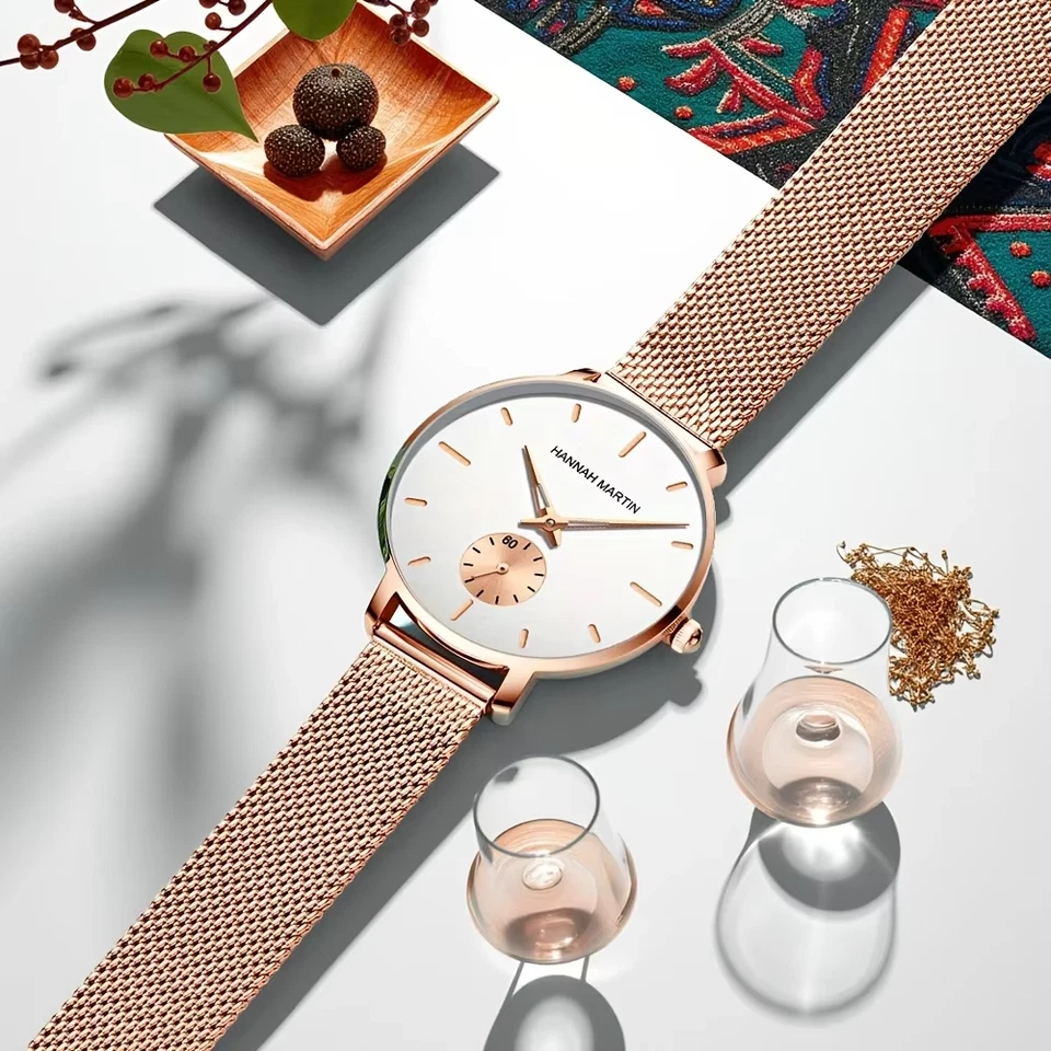 Женские часы из нержавеющей стали с сеткой - Изображение 2 из 3