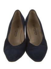 St. John Blue Suede Pumps Size 7.5  2.25" Heel Semi-Pointed Classic