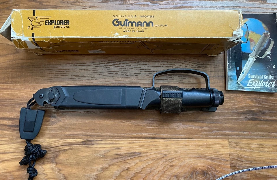 Gutmann Explorer Survival Mango Negro Hoja Fija con Funda Hecho por Marto España Foto 3 de 4