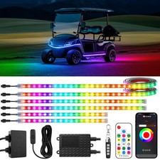 6pcs Golf Cart Led Lights with 12V-72V Voltage Reducer, RGB Led Underglow Lig...