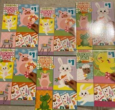 Easter Sticker Face Activity Books Kids Craft Bunny Egg 6 Pack