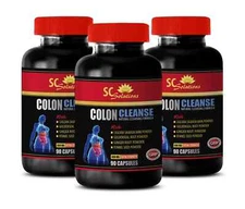 Herbal Solution - COLON CLEANSE COMPLEX - Improved Digestion 3 Bottles 180 Caps