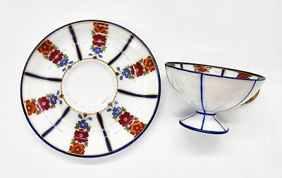 Schwarzburg Demitasse Cup & Saucer 1904-24 Germany Floral Pattern Antique Vintag