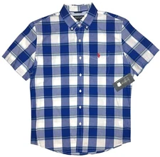 U.S. Polo Assn. #11727 NEW Men's Plaid Short Sleeve Button Up Woven Shirt