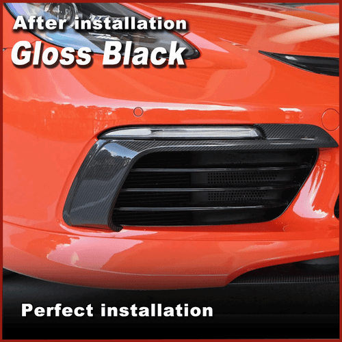Glanz Schwarz Front Stoßstange Vent Canards Für Porsche 718 Boxster Cayman 16-19 - Bild 4 von 11