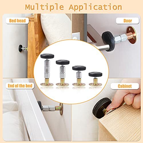 hengtaiwei 4 Pack Headboard Stoppers, Adjustable Threaded Bed Frame Anti-Shake T - Bild 4 von 10