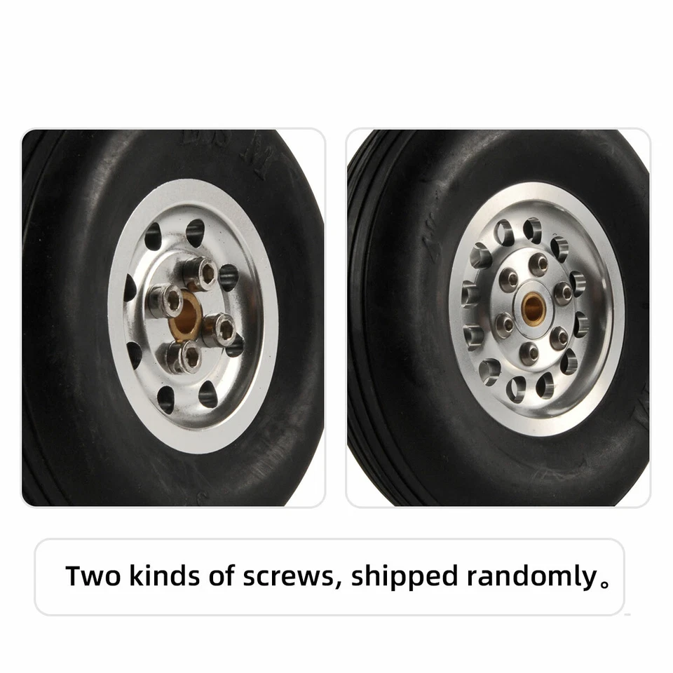 1 Pair 5inch Solid Rubber Wheels Tires with Aluminum Hub For RC Airplane H31mm - Image 4 of 4