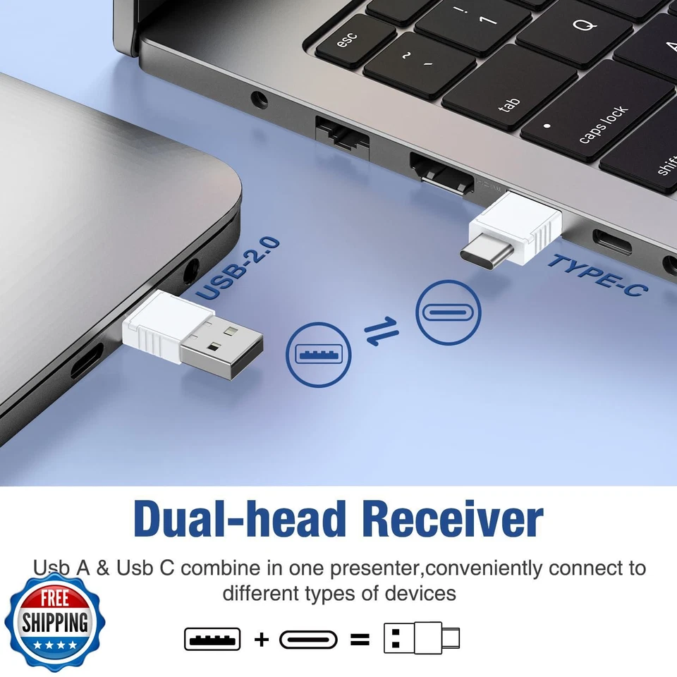 Rechargeable USB-C Wireless Presentation Remote with Volume - 2.4GHz PPT - Image 2 of 4