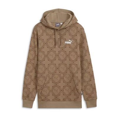 PUMA Men's Logomania AOP Logo Pullover Hoodie Sweatshirt | Oak Branch