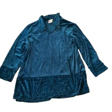 Vintage Michael Mims Kathy Cole 3X  Burnout Velvet Velour Tunic Lagenlook Plush