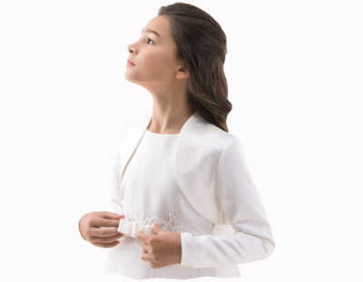 Bolerojacke Bolero Kommunion Jacke Blumenmädchen Kommunionsjacke