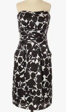 Davids Bridal Black/White Strapless Dress 4 Bridesmaid Shower Cocktail Party Kne