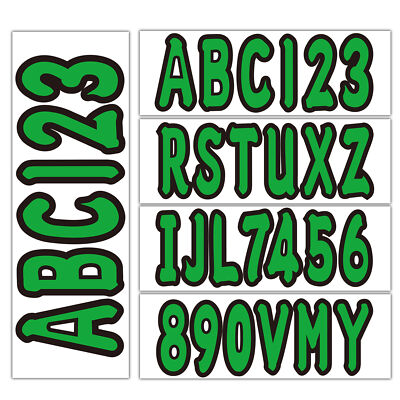 PWC WATER CRAFT HULL ID JET SKI CUSTOM REGISTRATION DECAL STICKER GREEN