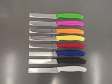 VICTORINOX Swiss Made 4" Blade Paring Knife - Serrated With Round Tip - 8-Pack