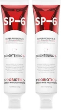 SP-6 Probiotic Whitening Toothpaste Enamel-Safe Fluoride-Free Fresh Mint 2 Pack
