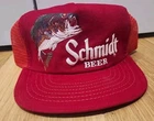 复古 Schmidt 啤酒灯芯绒卡车司机网眼平沿帽鲈鱼红鱼蓬松美国