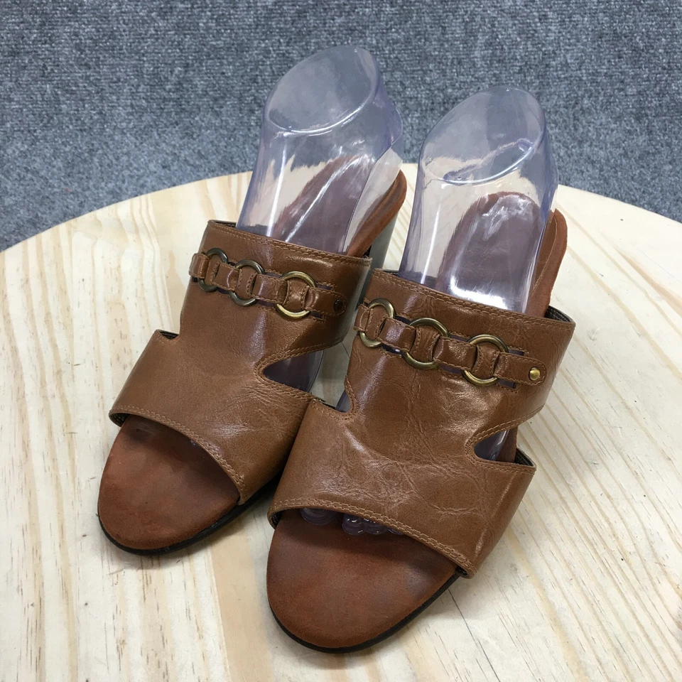 A2 By Aerosoles Sandals Womens 9.5 M Base Board Casual Slip On Heels Slide Brown - Image 3 of 4