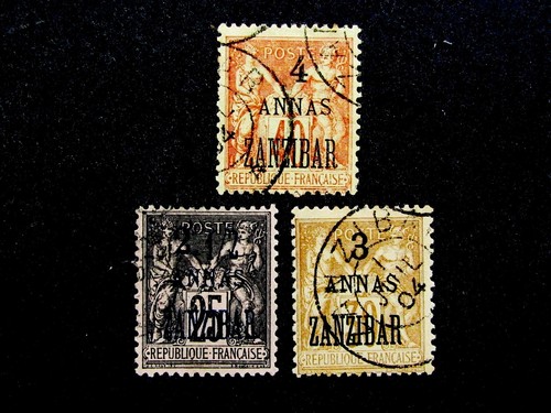 nystamps French Offices Abroad Zanzibar Stamp # 22-24 Used U27y1614
