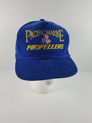Vintage Corduroy US NAVY CAP Pacific Marine Propellers Snapback Mohr's US Flag