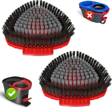 2 Pack Upgrade Scrub Brush Replace Heads Compatible with O Cedar Easywring 1 Tan
