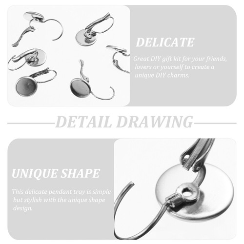 10Pcs Blank Earring Hook Tray for DIY Jewelry Craft Stainless Steel - 第 12/12 張圖片