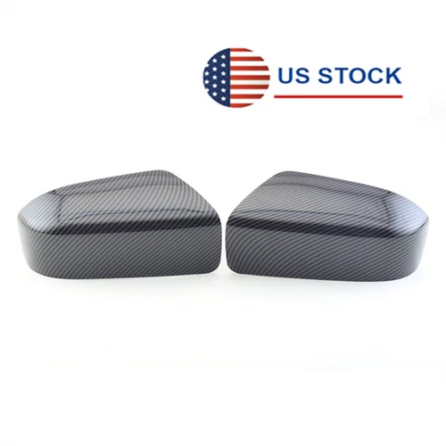 2× Carbon Fiber Style Side Rear View Mirror Cover Cap For Honda Accord 2003-2007