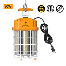 Linkable LED Temporary Work Light 80W Construction Jobsite Hanging Light 11200LM