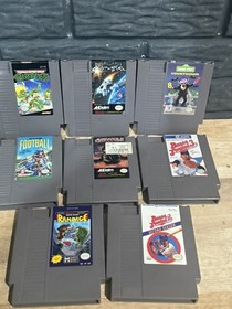 Nintendo NES Video Game Lot Of 8 - Sesame Street Rampage Bases Loaded TMNT Etc.